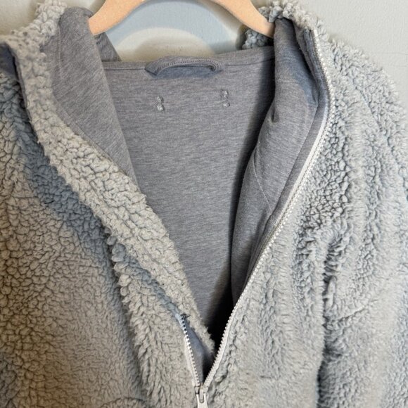 Women’s Prana Teddy Jacket Quarter Zip Medium Gray Hooded Grey Pullover - Picture 8 of 10
